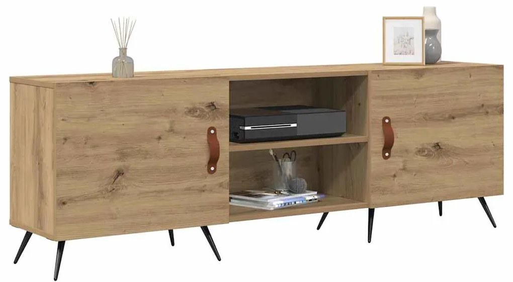 TV szekrény kézműves tölgy 150 x 30 x 50 cm Faanyag