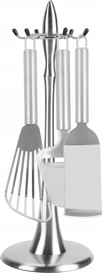 Rozsdamentes Acél Konyhai Eszköztartó Állvány Akasztóval