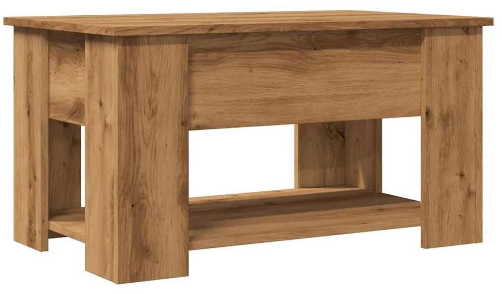 dohányzóasztal kézműves tölgy szerelt fa 79 x 49 x 41 cm