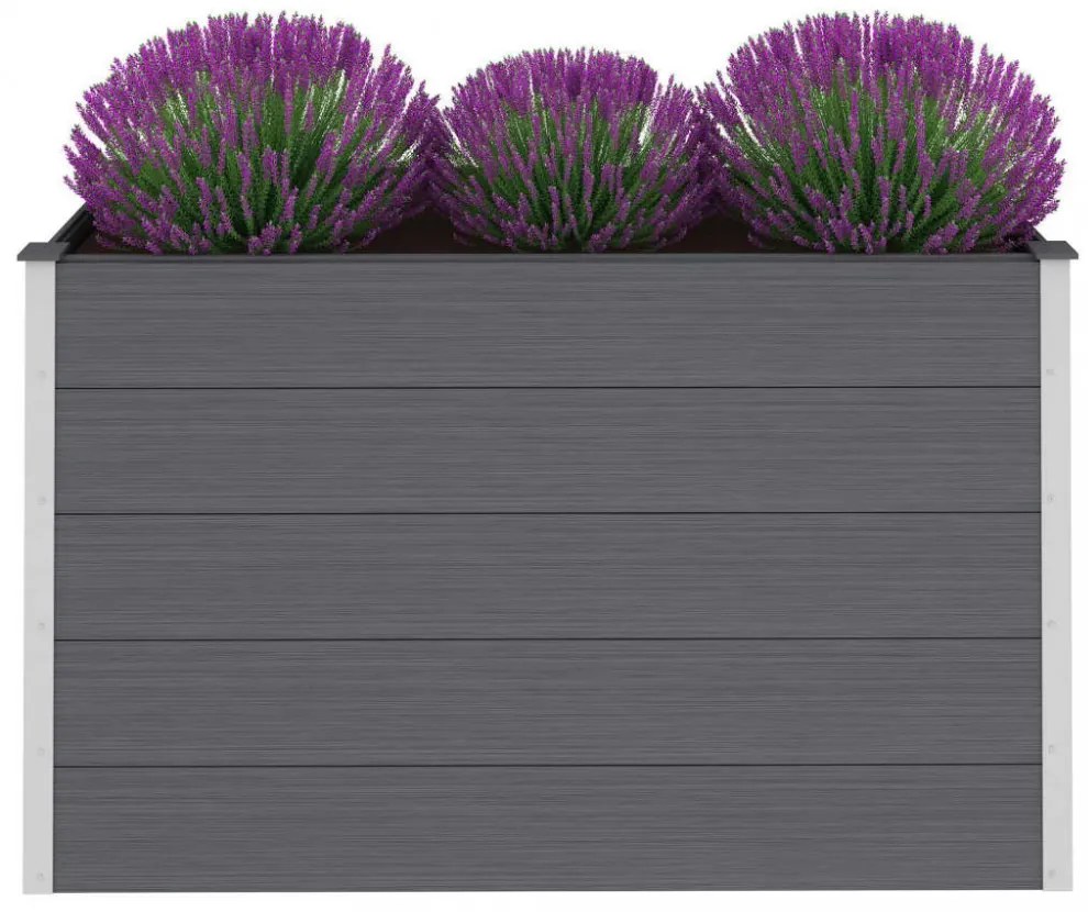 szürke WPC kerti magaságyás 150 x 50 x 91 cm