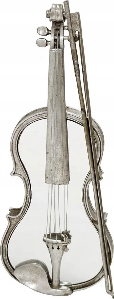 Fali Dekoráció Hegedű 55cm Tükörrel Ezüst Tükör