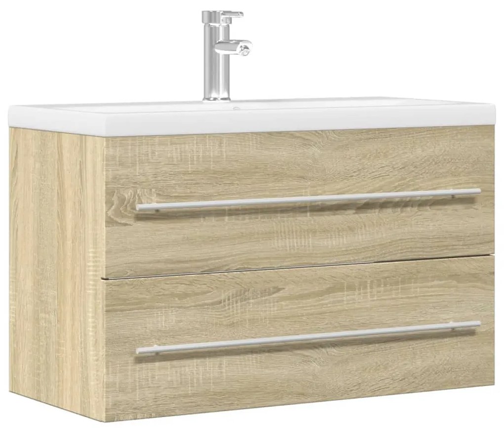 Antik fa színű szerelt fa mosdószekrény 80 x 38,5 x 48 cm
