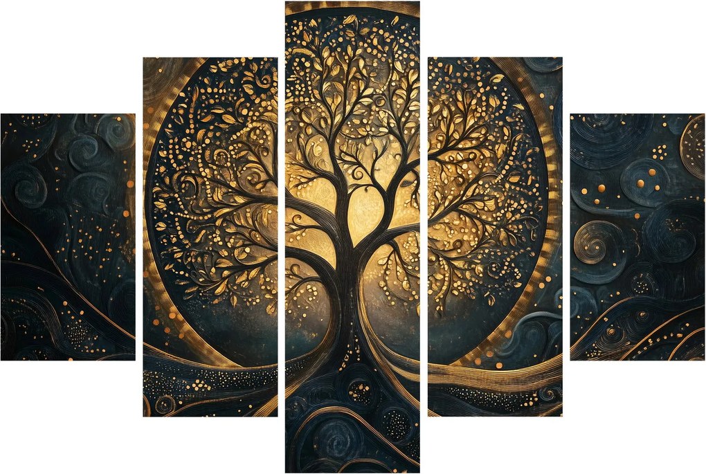 Kép – Arany aurájú fa (150x105 cm)