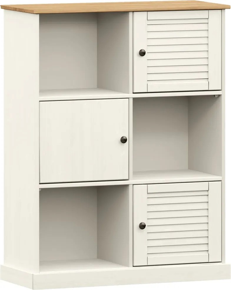 vidaXL VIGO fehér tömör fenyőfa könyvespolc 90x35x114,5 cm