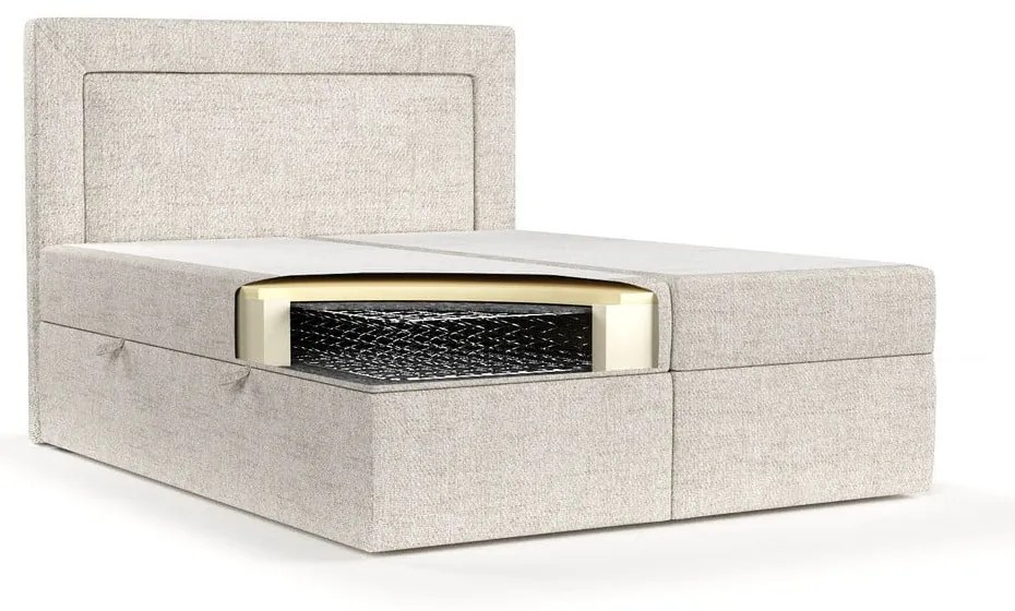 Krémszínű ágyneműtartós boxspring ágy 160x200 cm Imagine – Maison de Rêve