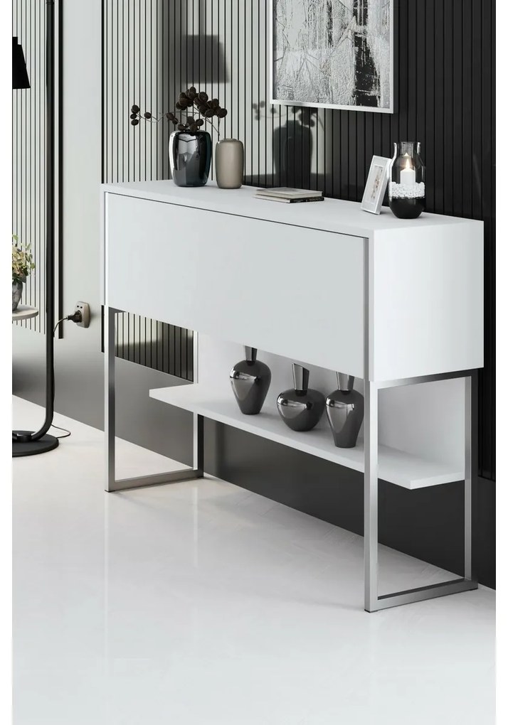 Luxe fehér és ezüst komód