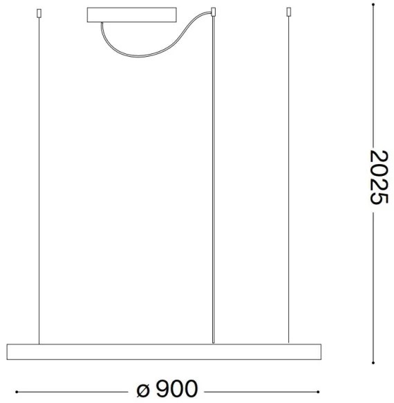 Ideal Lux - ORACLE SLIM LED függeszték zsinóron LED/53W/230V 4000K átm. 90 cm fekete