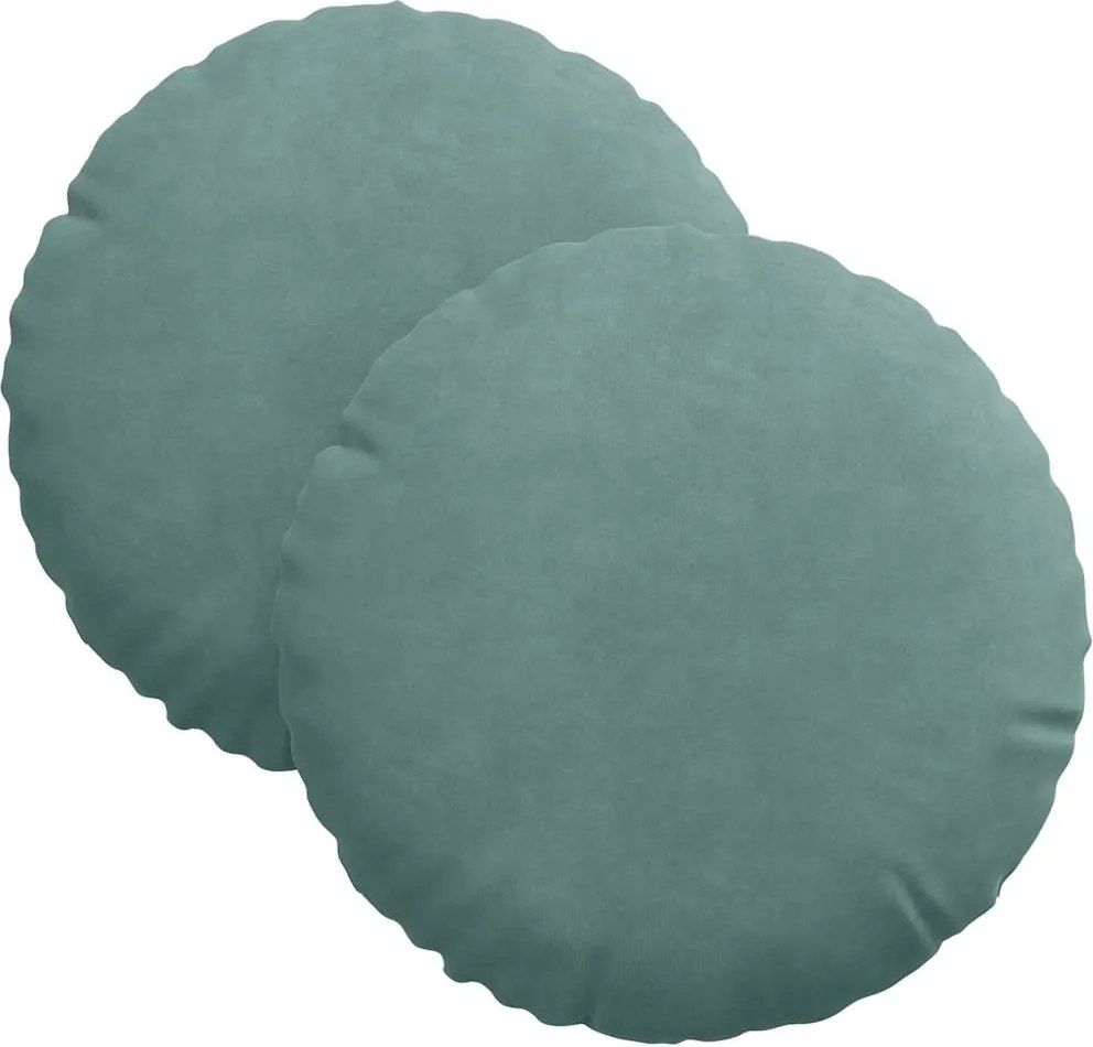 vidaXL Ülőpárnák 2 pcs Tengeri Zöld Ø 40 x 13 cm Bársony