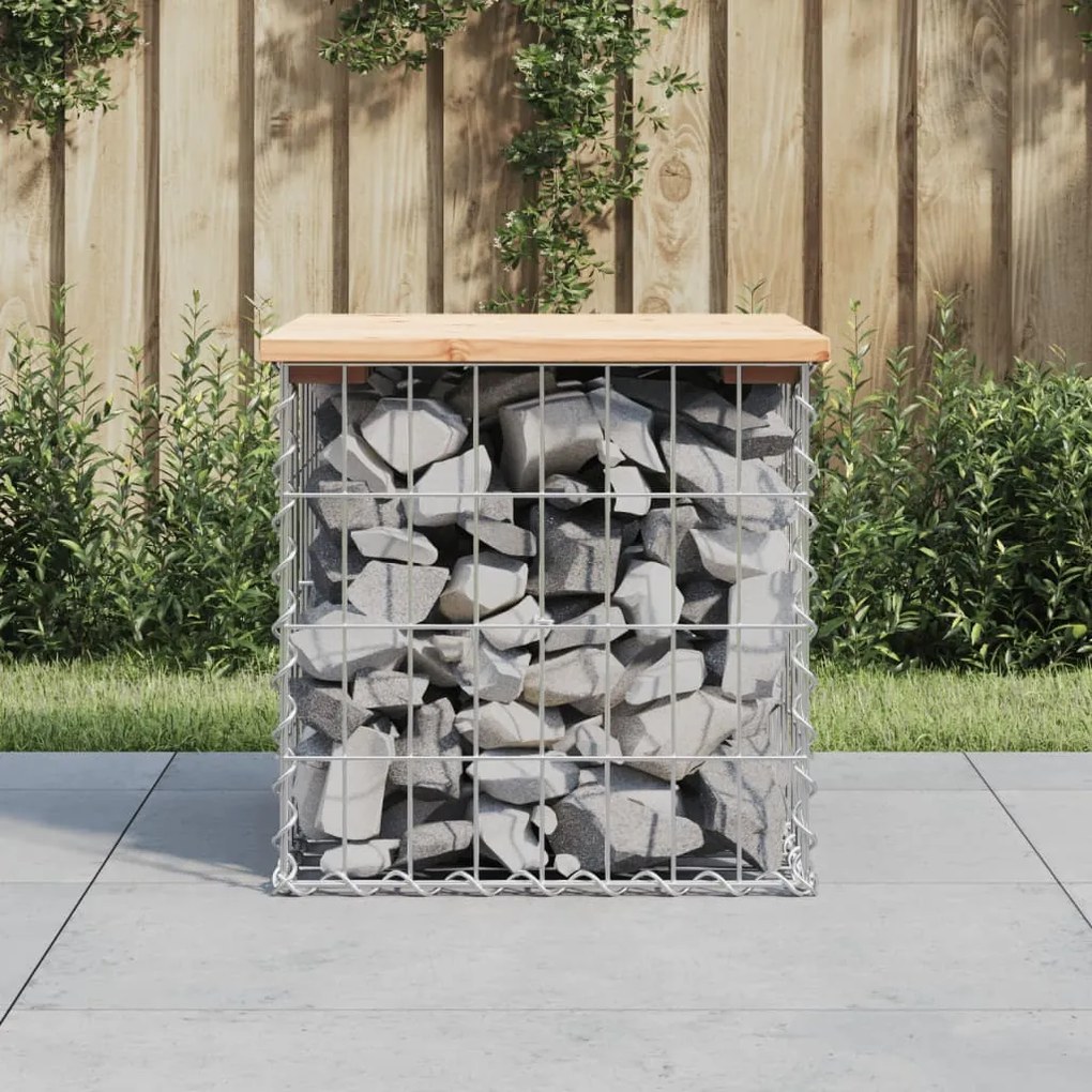 vidaXL tömör fenyőfa gabion kerti pad 43x44x42 cm