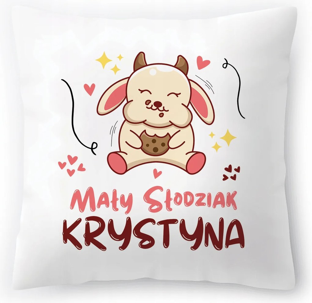 Párna Fehér 40x40 cm Krisztina Lánya Gyerek Nyomtatott Fotóval