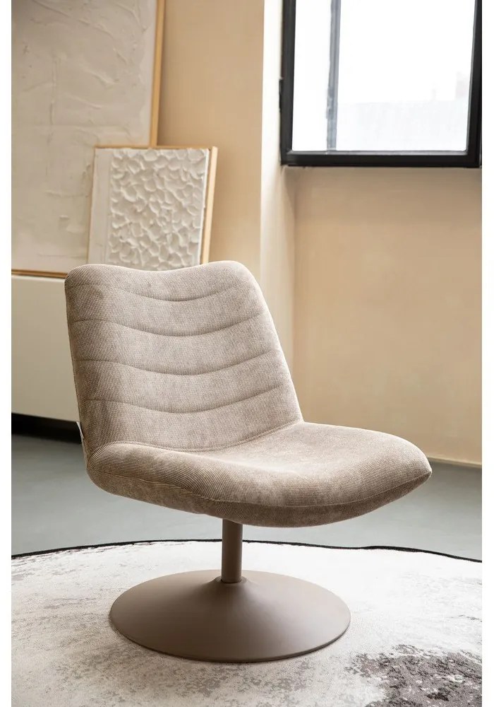 Bézs bársony fotel Bubba – Zuiver