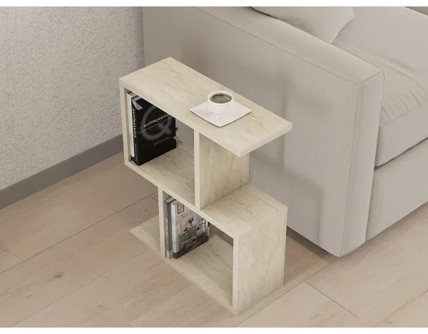 CROS oldalsó asztal, márvány dekor, bézs