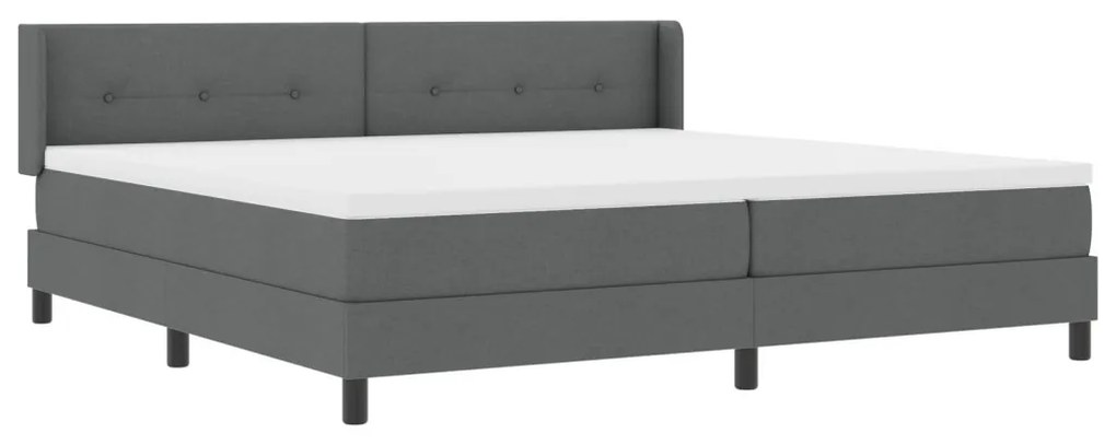 Sötétszürke Boxspring Ágy, 200x200 cm, Anyag