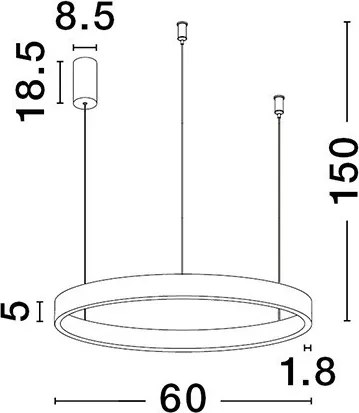 NOVALUCE 9345661 ELOWEN Modern Led Függesztett Lámpa LED IP20
