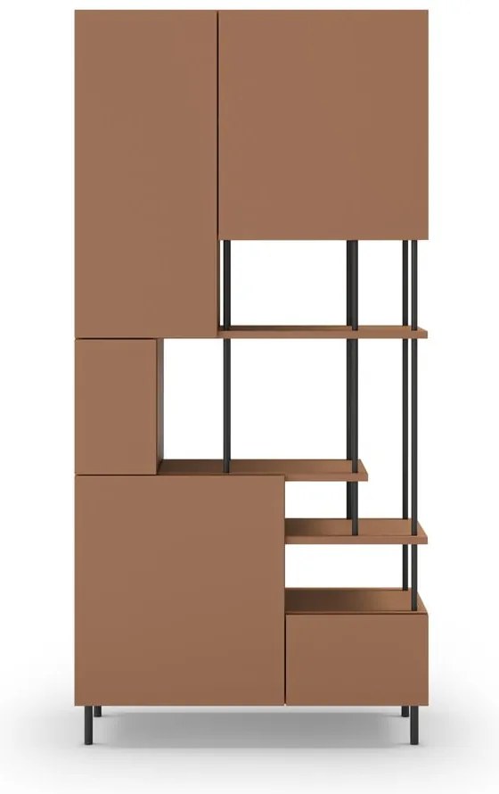 Téglavörös könyvespolc 84x175 cm Perla – Marckeric