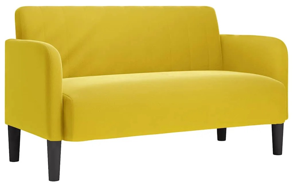 sárga bársony loveseat kanapé 109 cm