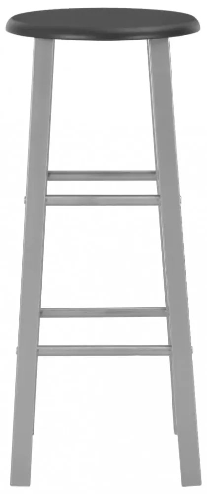 2 db ezüstszínű MDF bárszék