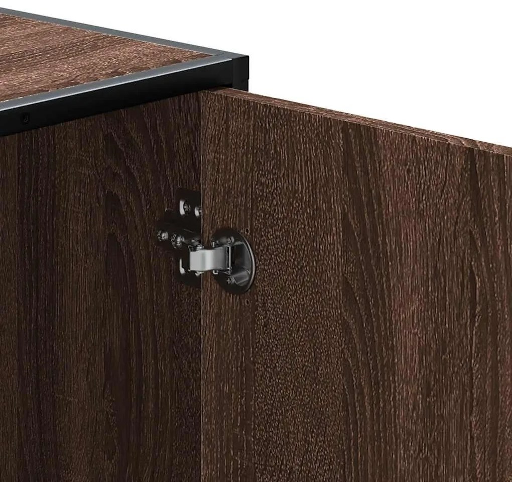 cipőpad barna tölgy 100x40x53,5 cm Gépi fa és fém