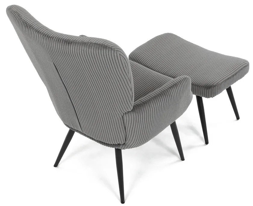 Pihenőfotel lábtartóval L7285 GREY6, szürke