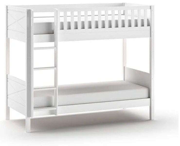 Fehér emeletes gyerekágy 90x200 cm Scott - Vipack