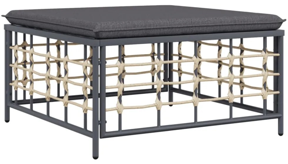 vidaXL 10 részes antracitszürke polyrattan kerti ülőgarnitúra párnával