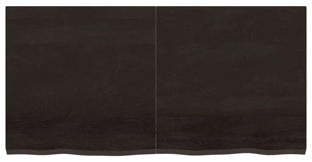 sötétbarna kezelt tömör tölgyfa fali polc 120 x 60 x (2-4) cm