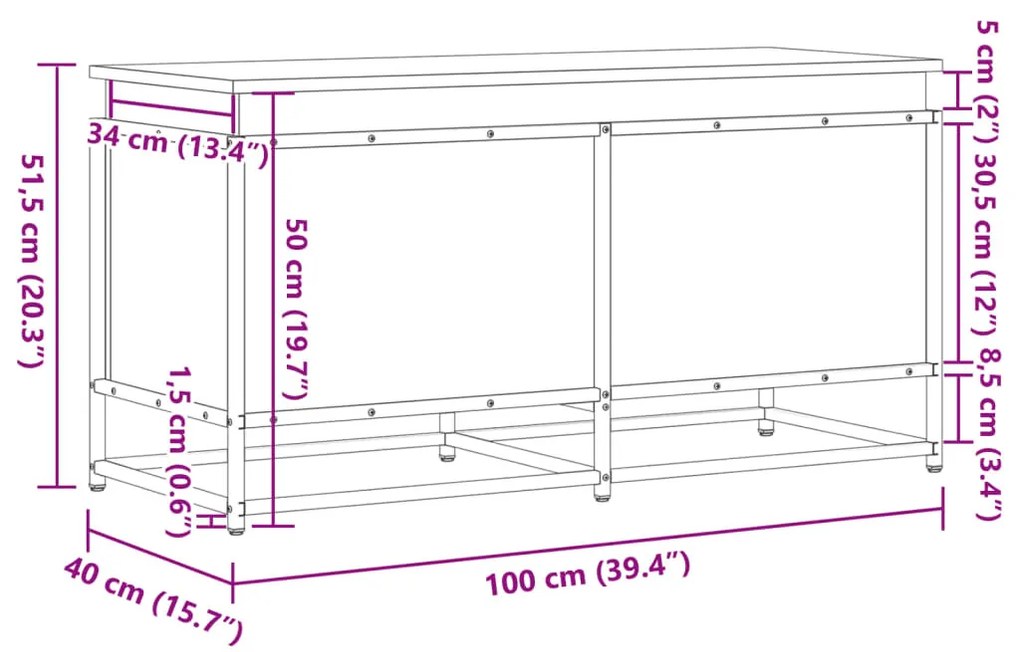 fekete szerelt fa tárolóláda fedéllel 100 x 40 x 51,5 cm