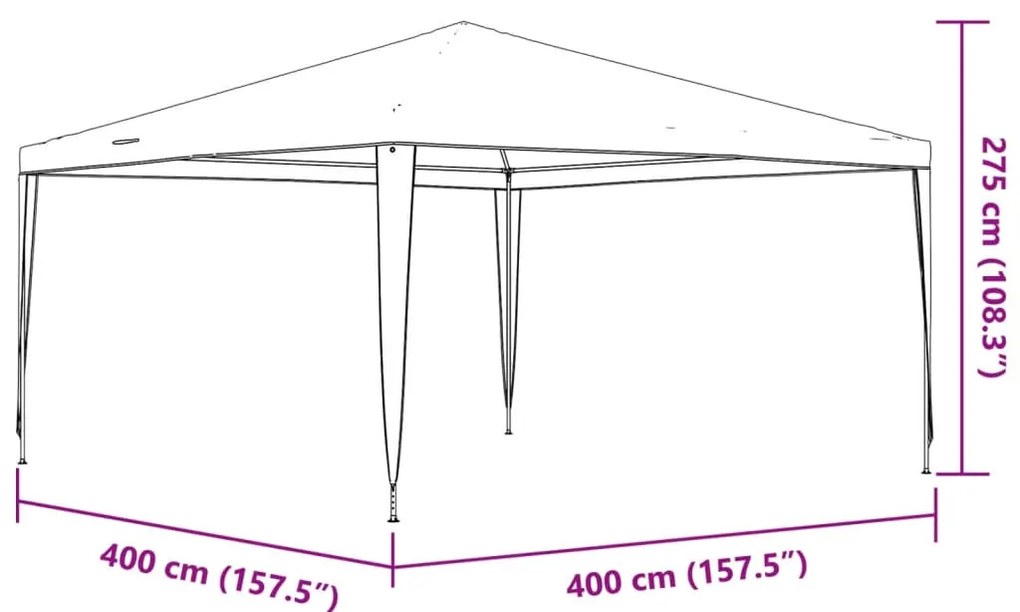 zöld rendezvénysátor 4 x 4 m 90 g/m²