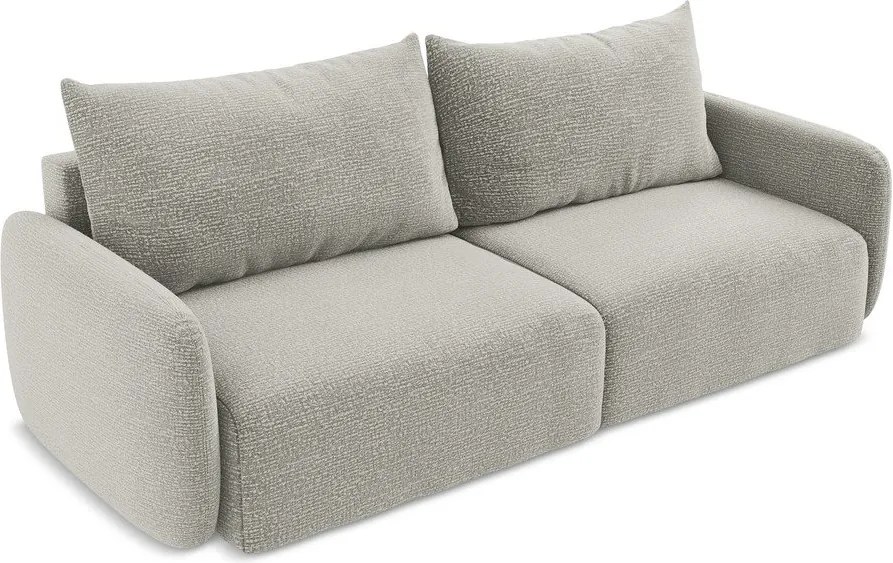 Világosszürke kinyitható-tárolóhelyes kanapé 238 cm Kalena – Makamii