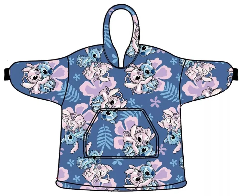 Disney Lilo és Stitch, A csillagkutya Hibiscus belebújós plüss polár takaró, poncsó 7-14 év