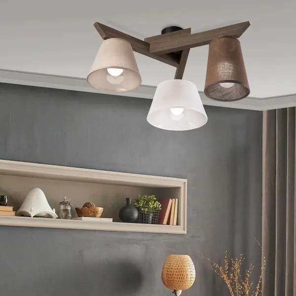 Brilagi - LED mennyezeti lámpa ANTHONY 3xE14/40W/230V tölgy-dió