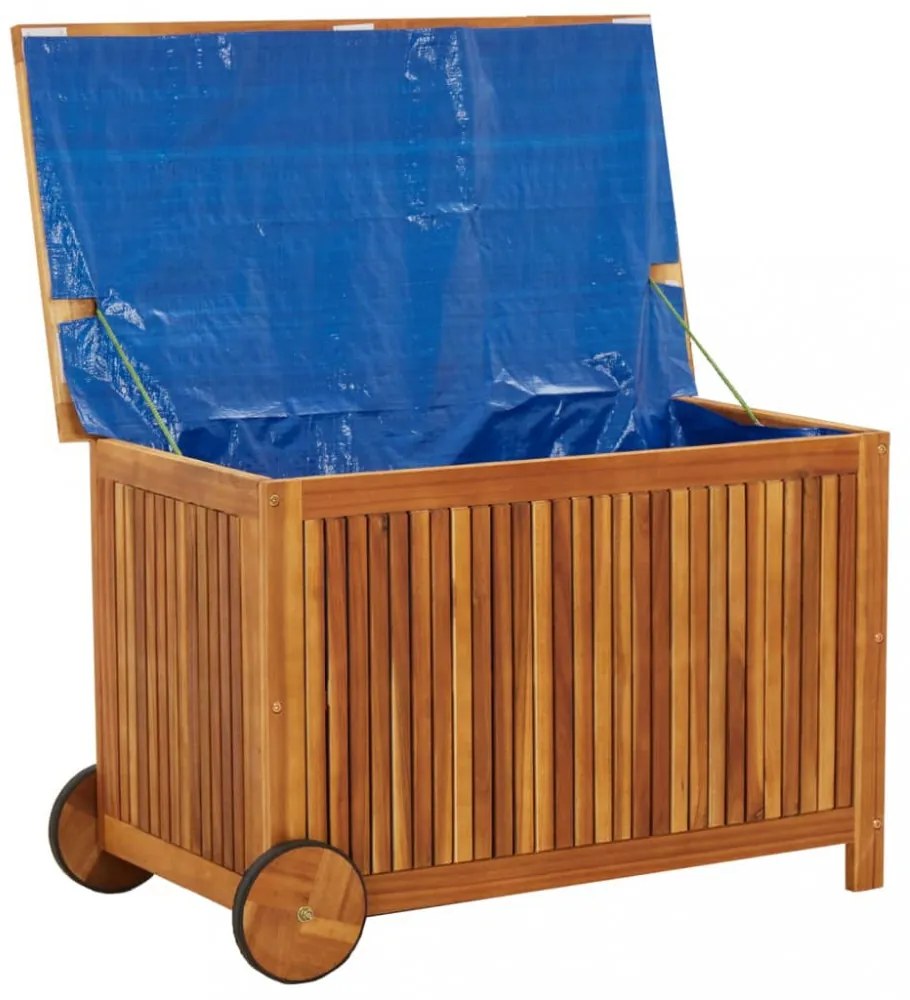 tömör akácfa kerti tárolóláda kerekekkel 90 x 50 x 58 cm