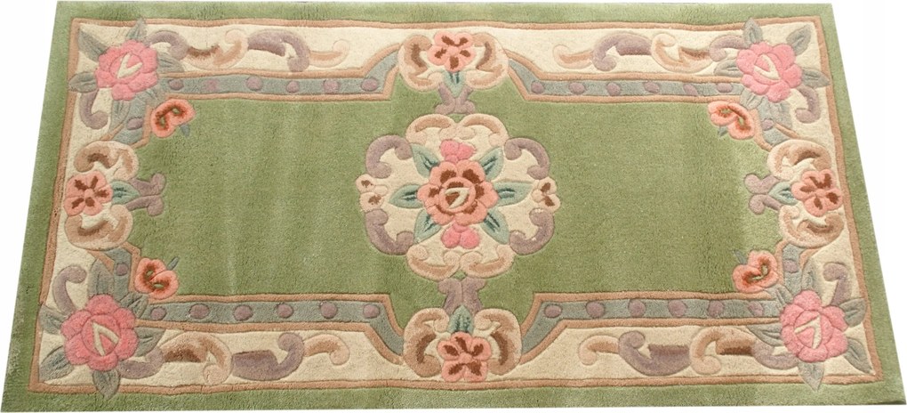 Aubusson gyapjú szőnyeg 60x120 zöld