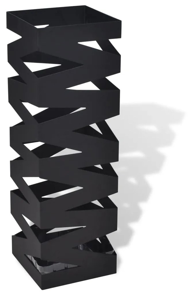 vidaXL Szögletes esőermyő / sétabot tartó 48,5 cm fekete