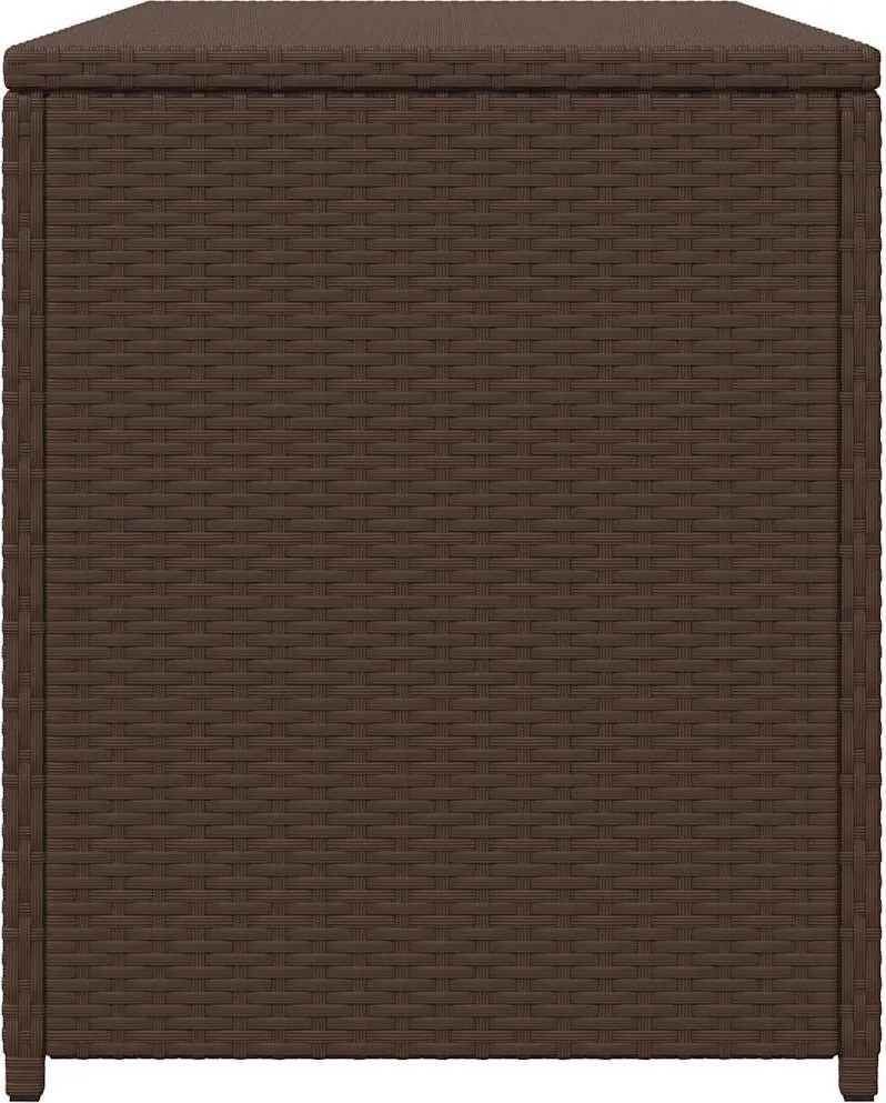 Barna Polyrattan Kerti Tárolóláda 120 X 50 X 60 Cm