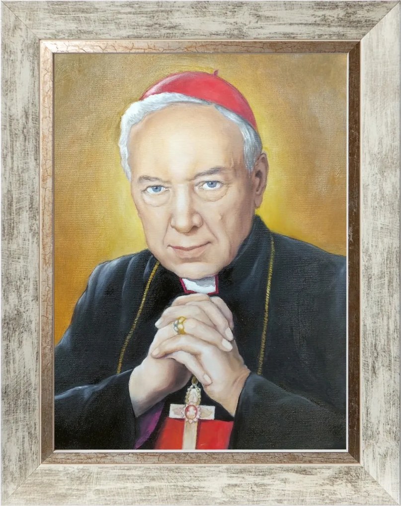 Stefan Hímzett Vallásos Vászonkép Fehér Díszített Keretben 30X40