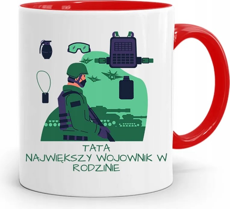 Piros Bögre Apának A Legnagyobb Harcos fényképes nyomtatással