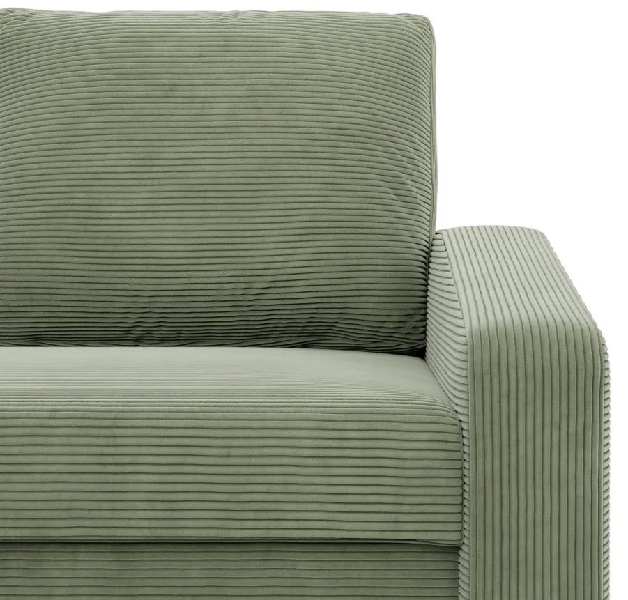 Zeus fotel, döntött kartámasz, kordbársony, bonell töltet, zöld