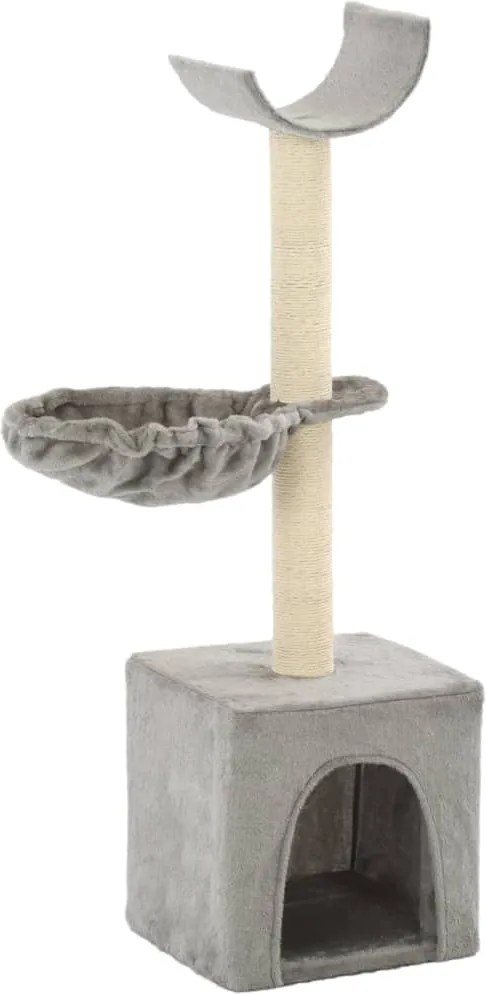 vidaXL szürke macskabútor szizál kaparófákkal 105 cm