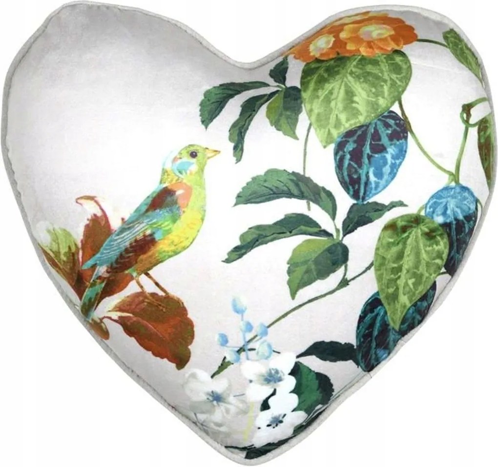 Emmy Díszpárna Puha 40x40 cm Szép Fehér Növények Szív