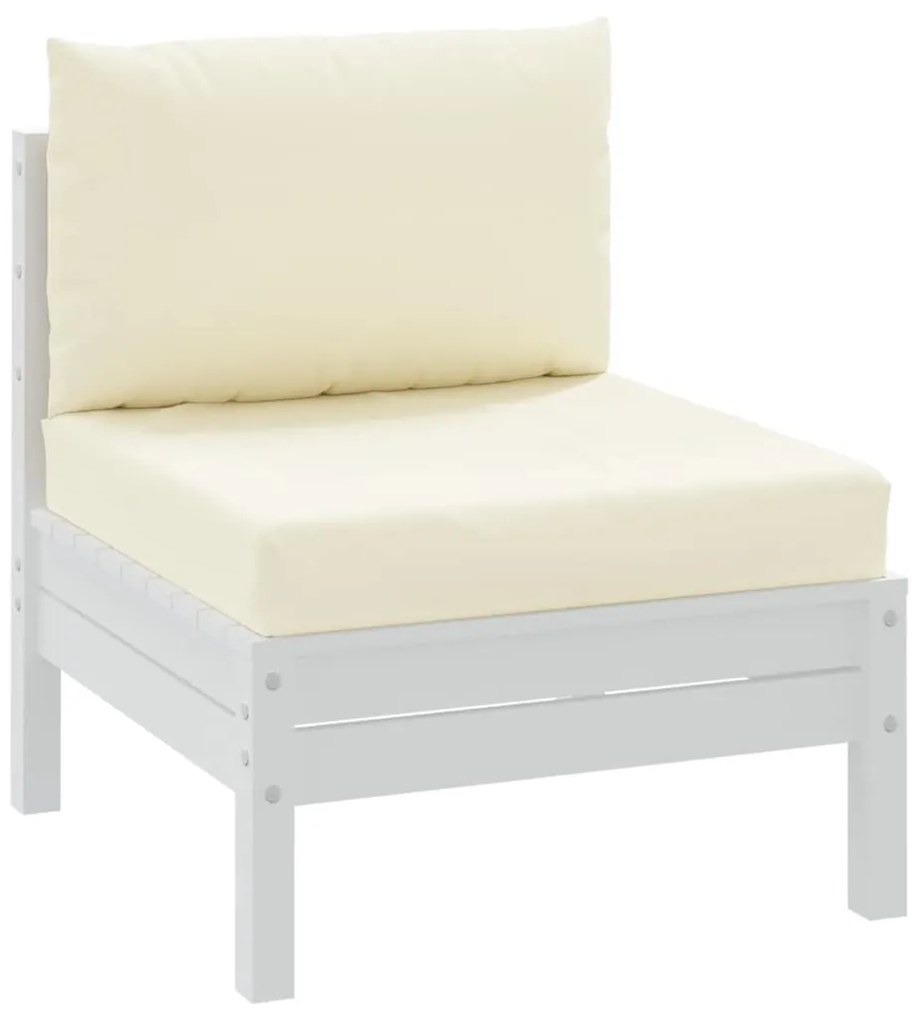 2 db krémfehér szövet raklapkanapé-párna