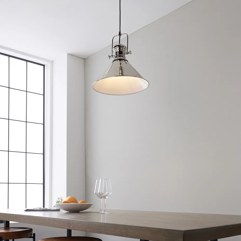Endon loft skandináv függeszték brampton fehér nickel-nero end96178
