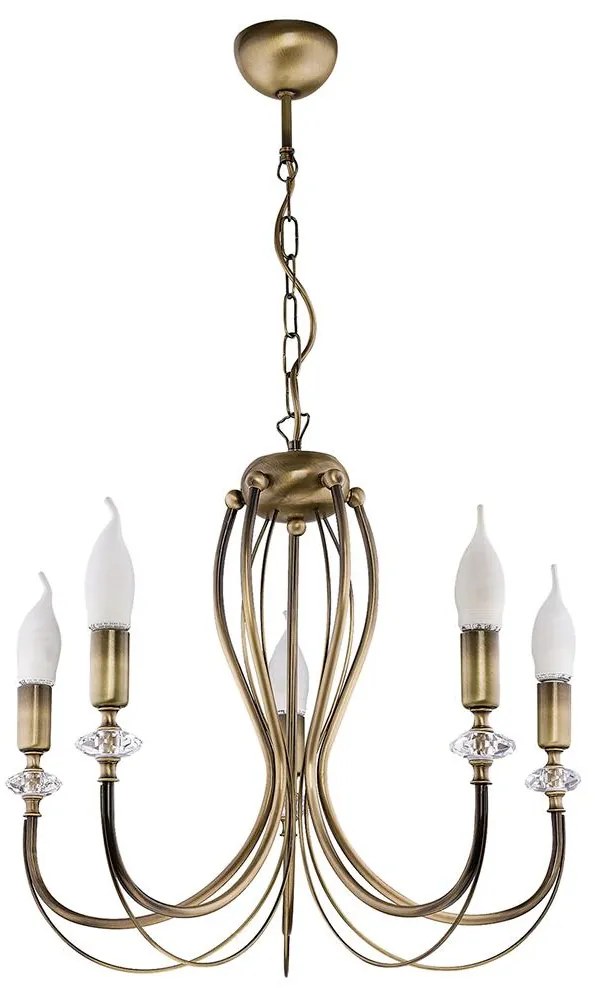 Jupiter 1611 - Csillár láncon MELODY 5xE14/40W/230V bronz patina