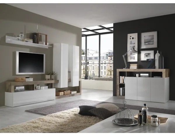 LENOR komód fehér/barna