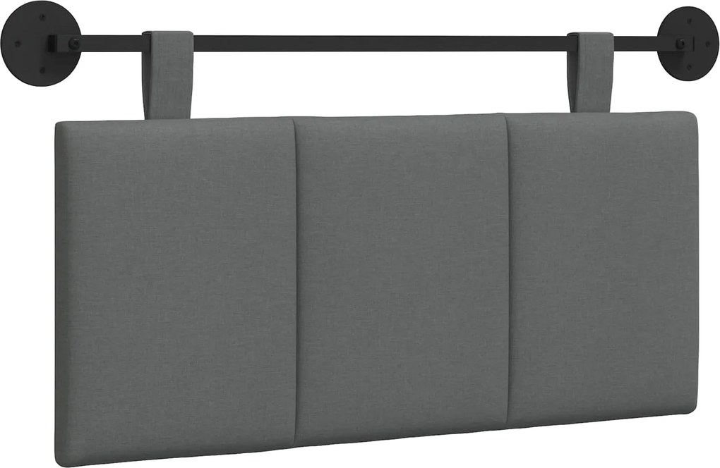 vidaXL Fali Fejtámla Csíkos Sötétszürke 90 x 55 x 5 cm szövet