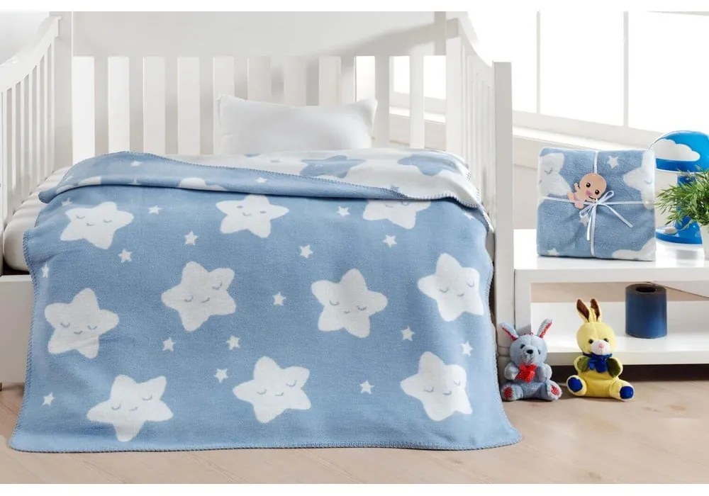 Világoskék fleece gyerek takaró 100x120 cm Star – Mijolnir