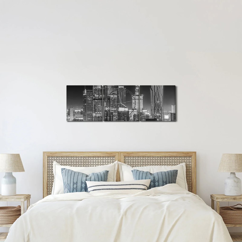 Kép - Fekete-fehér New York (órával) (90x30 cm)