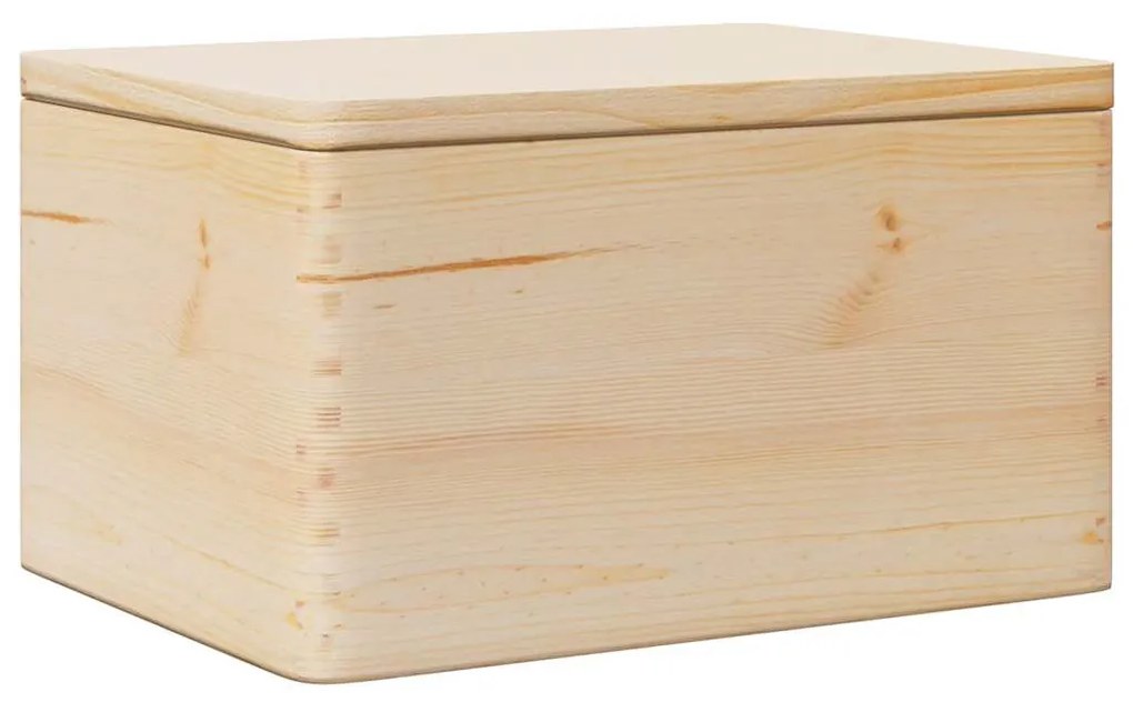 Fa doboz fedővel 40x30x23 cm tömör fa fenyő