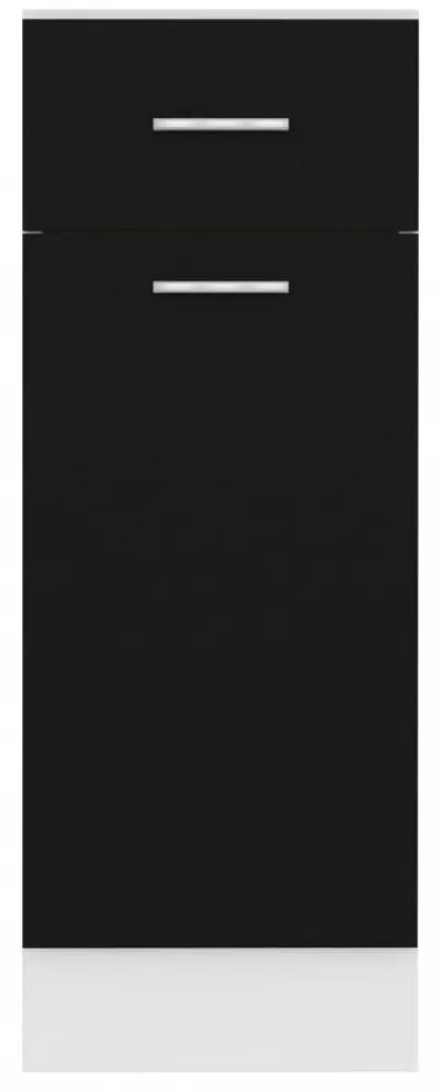 “Lyon” fekete szerelt fa fiókos alsószekrény 30 x 46 x 81,5 cm