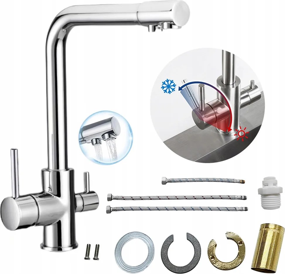 Konyhai csaptelep 3-utas konyhai csaptelep vízszűrővel